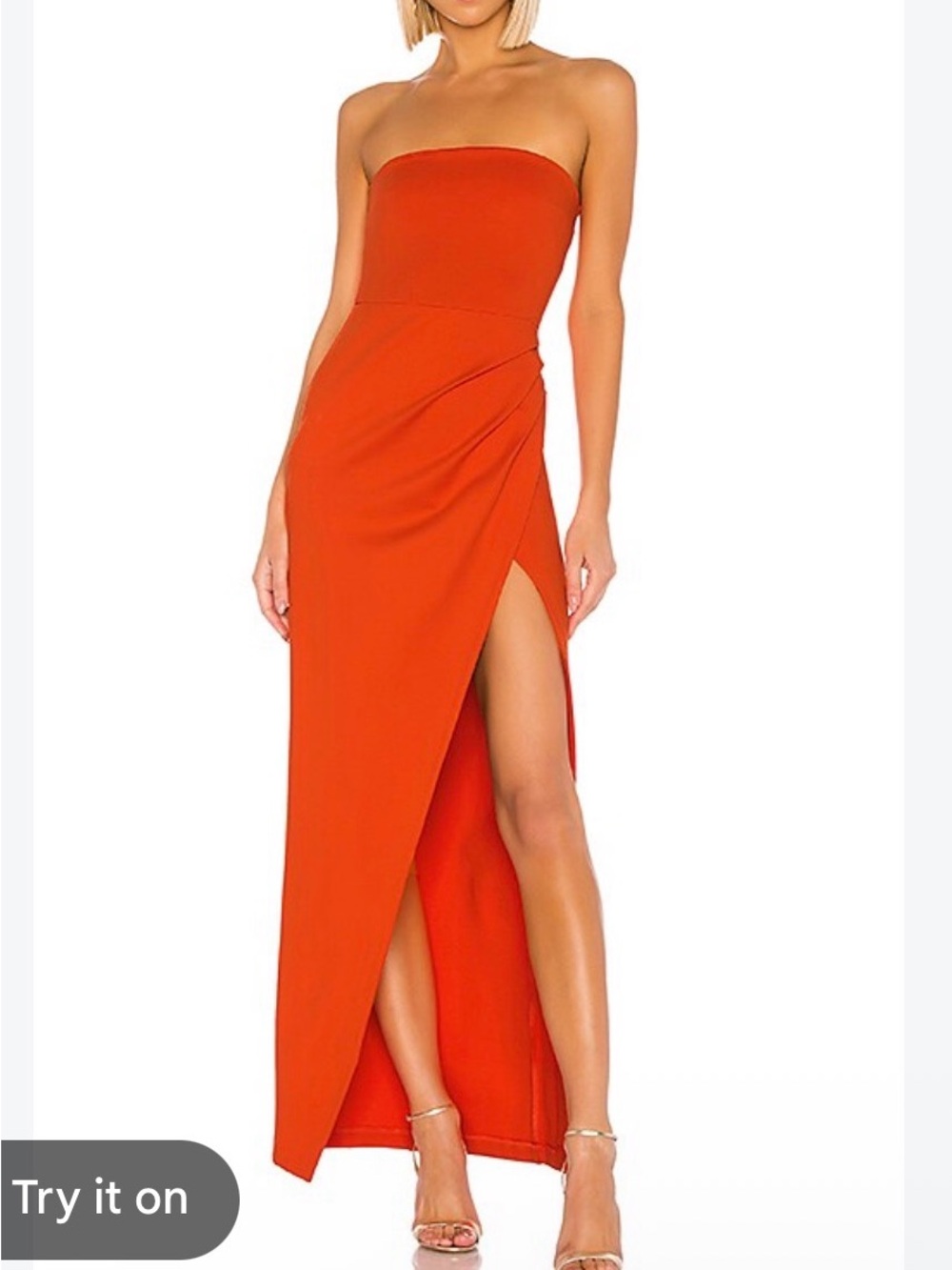NBD Lucilda Gown in Red Orange
Side-Slit Maxi Dress